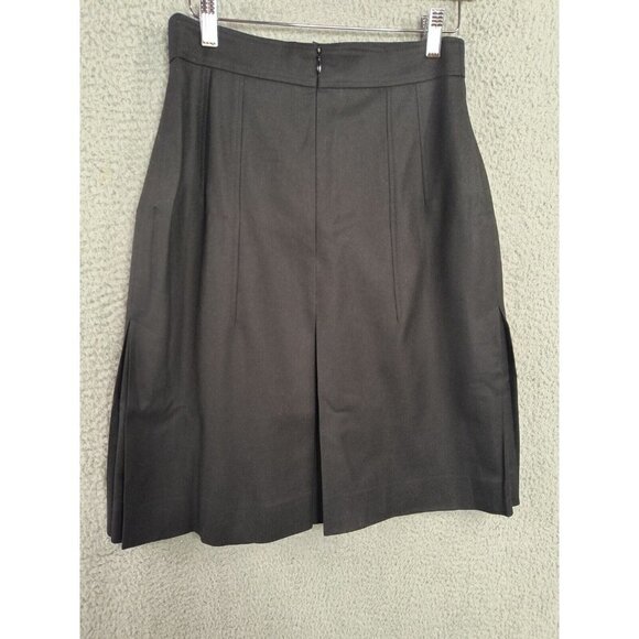 Akris Punto Wool Blend Knee Length A-line Midi Skirt Black Womens Size US Sz 6 - Picture 2 of 11